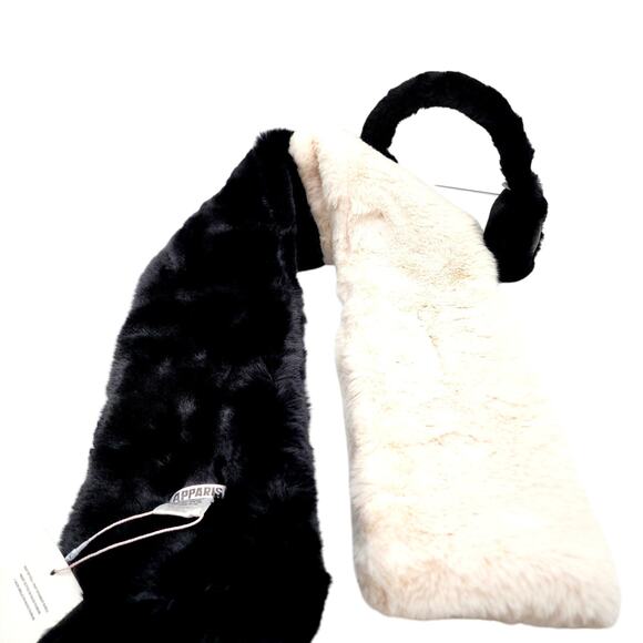APPARIS Abby Faux-Fur Scarf Set with Black Earmuffs MSRP$190 NEW! - Picture 2 of 15